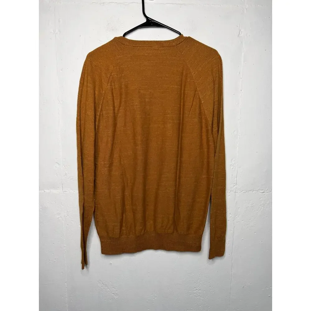 NEW J.CREW Mens 100% Cotton Knit Sweater Burnt Orange SIze Medium